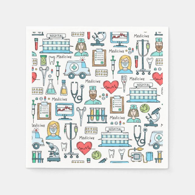 Guardanapo De Papel Padrão de Design médica (Frente)