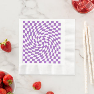 Guardanapo De Papel Padrão de Desktop Checkering Roxo e Branco