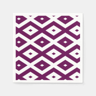 Guardanapo De Papel Padrão de diamante branco e roxo de ameixa