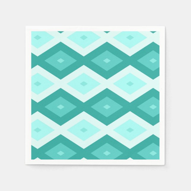 Guardanapo De Papel Padrão de diamante de turquesa (Frente)
