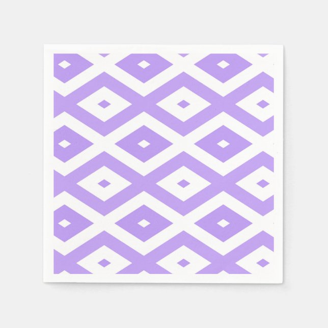 Guardanapo De Papel Padrão de diamante roxo e branco (Frente)