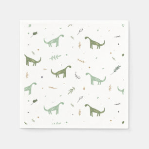 Guardanapo De Papel Padrão de Dinossauro Verde e Bonito