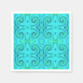 Guardanapo De Papel Padrão de espiral de Arte Líquida de Abstrato Azul