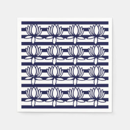 Guardanapo De Papel Padrão de Faixa Floral do Flor do Lotus