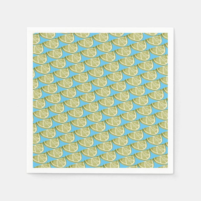 Guardanapo De Papel Padrão de Fatia de Limão Verde (Frente)