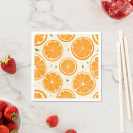 Guardanapo De Papel Padrão de Fatias de Laranja Fresca – Fruta Cítrica