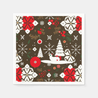 Guardanapo De Papel Padrão de Festas de Neve