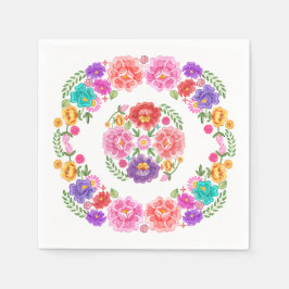Guardanapo De Papel Padrão de Fiesta Floral da Moda Senorita Mexicana