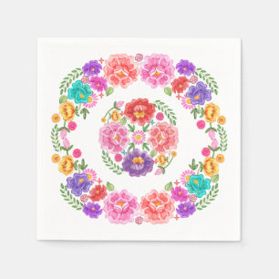 Guardanapo De Papel Padrão de Fiesta Floral da Moda Senorita Mexicana