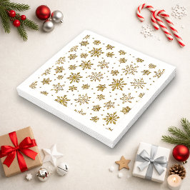 Guardanapo De Papel Padrão de floco de neve dourado elegante