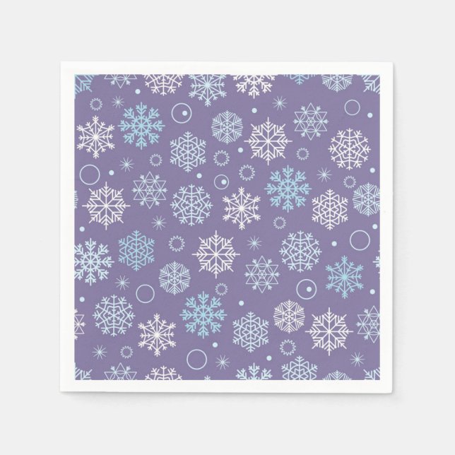 Guardanapo De Papel Padrão de flocos de neve (Frente)