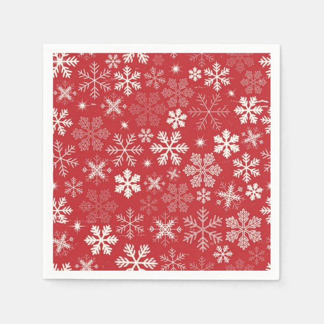 Guardanapo De Papel Padrão de flocos de neve (Frente)