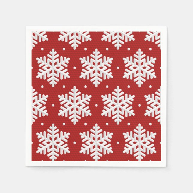 Guardanapo De Papel Padrão de flocos de neve (Frente)