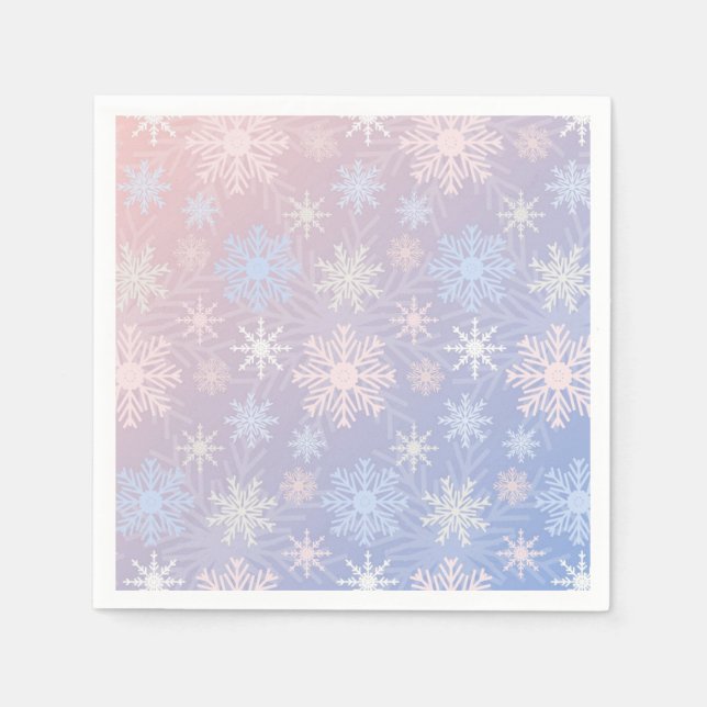 Guardanapo De Papel Padrão de flocos de neve (Frente)