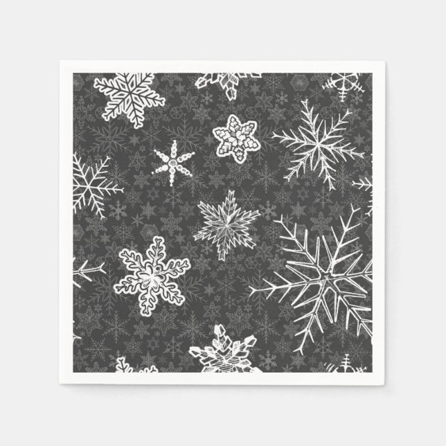 Guardanapo De Papel Padrão de flocos de neve (Frente)