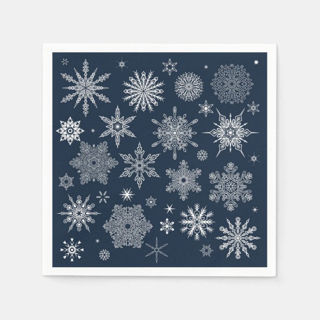 Guardanapo De Papel Padrão de flocos de neve (Frente)