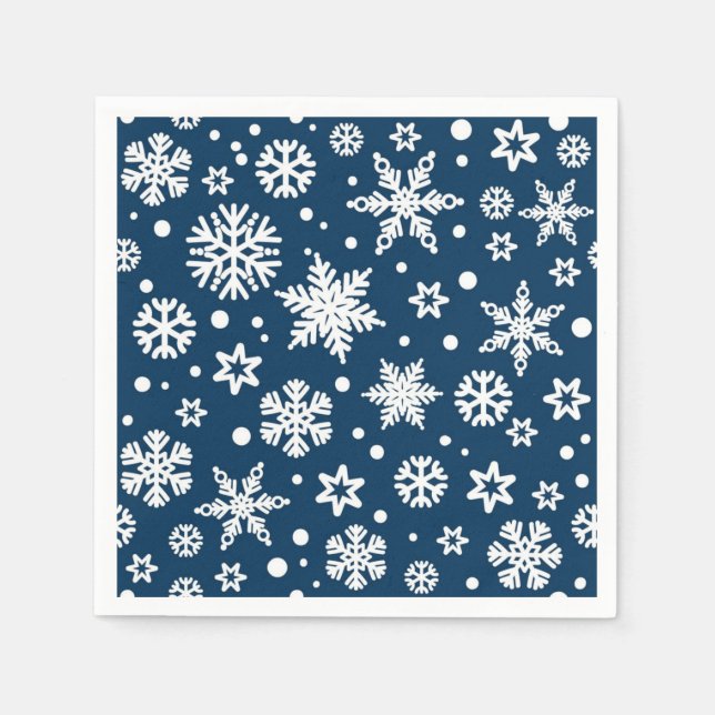 Guardanapo De Papel Padrão de flocos de neve (Frente)