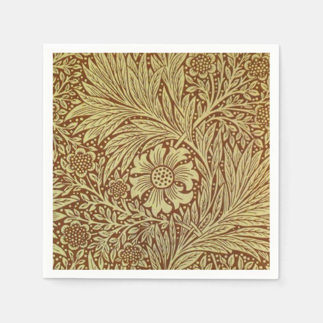 Guardanapo De Papel Padrão de Flor Antiga Marigold de William Morris (Frente)