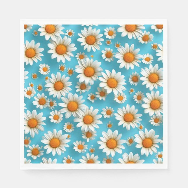 Guardanapo De Papel padrão de flor de margarida (Frente)
