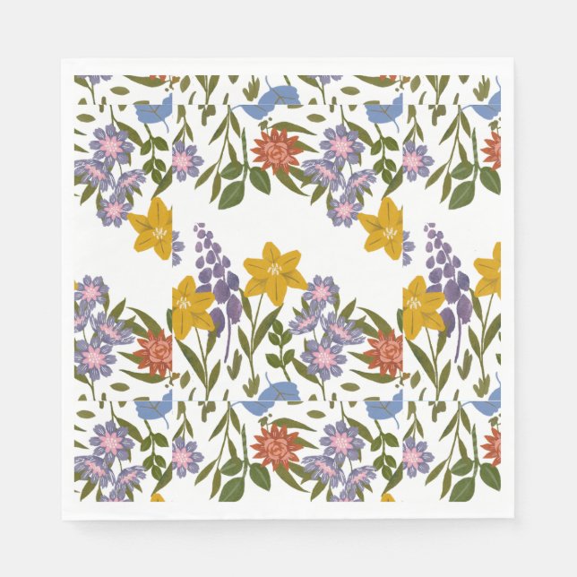 Guardanapo De Papel Padrão de Flores (Frente)