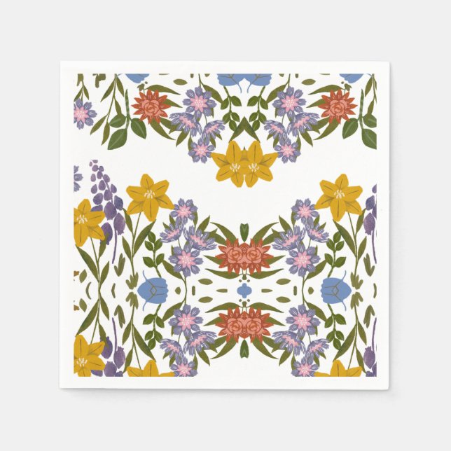 Guardanapo De Papel Padrão de Flores (Frente)