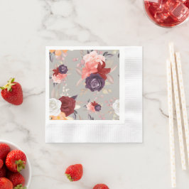 Guardanapo De Papel Padrão de flores coloridas incluindo rosas