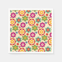 Padrão de Flores de Arte Folclórica Mexicana