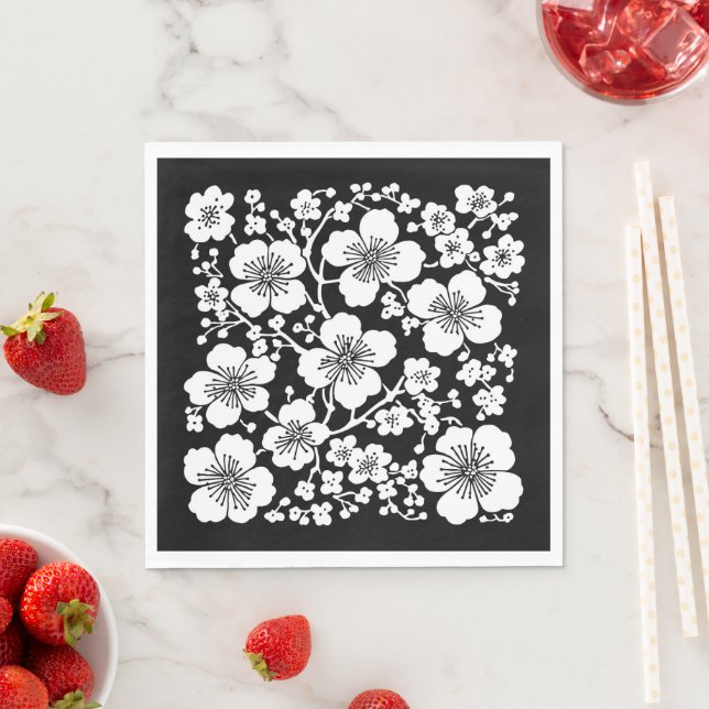 Guardanapo De Papel Padrão de Flores de Cerejeira (Insitu)