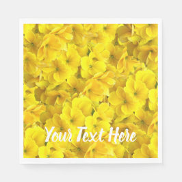 Guardanapo De Papel Padrão de Flores de Primrose Amarela