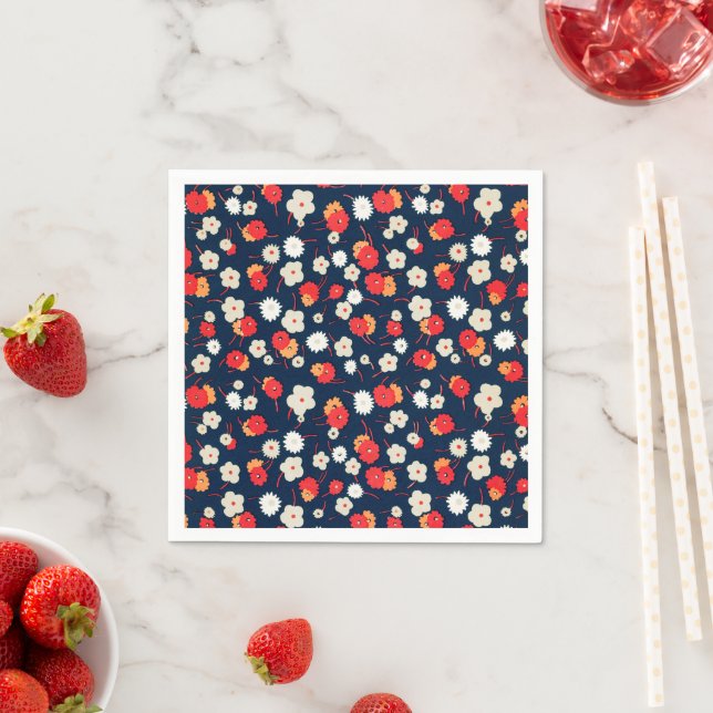 Guardanapo De Papel Padrão de Flores Pequenas Felizes (Insitu)