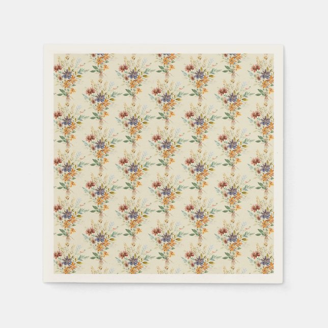 Guardanapo De Papel padrão de flores silvestres de outono (Frente)