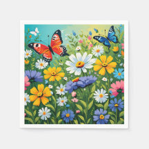 Padrão de Flores Vibrantes de Primavera em Aquarel