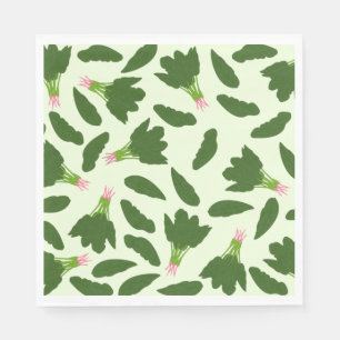 Guardanapo De Papel Padrão de Folhas de Espinafre Verde