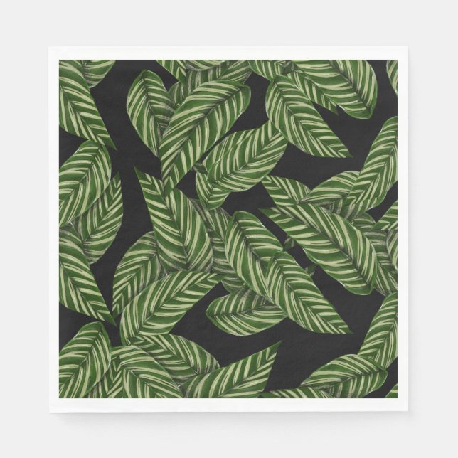 Guardanapo De Papel Padrão de Folhas Tropicais (Frente)