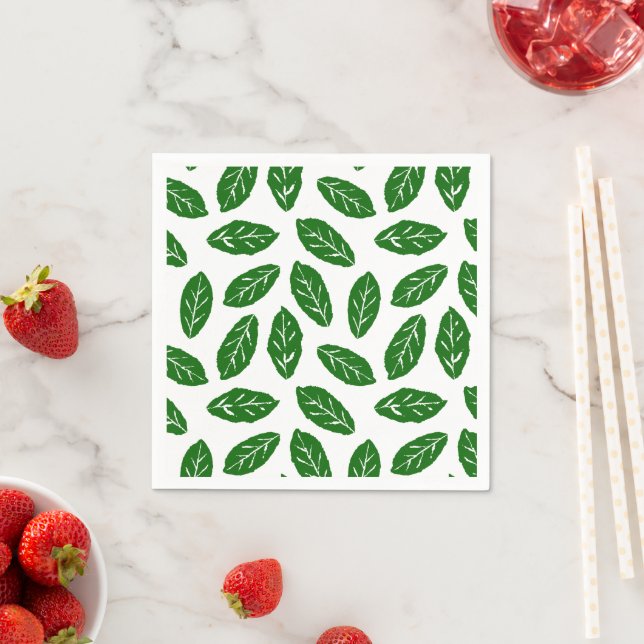 Guardanapo De Papel Padrão de Folhas Verdes (Insitu)