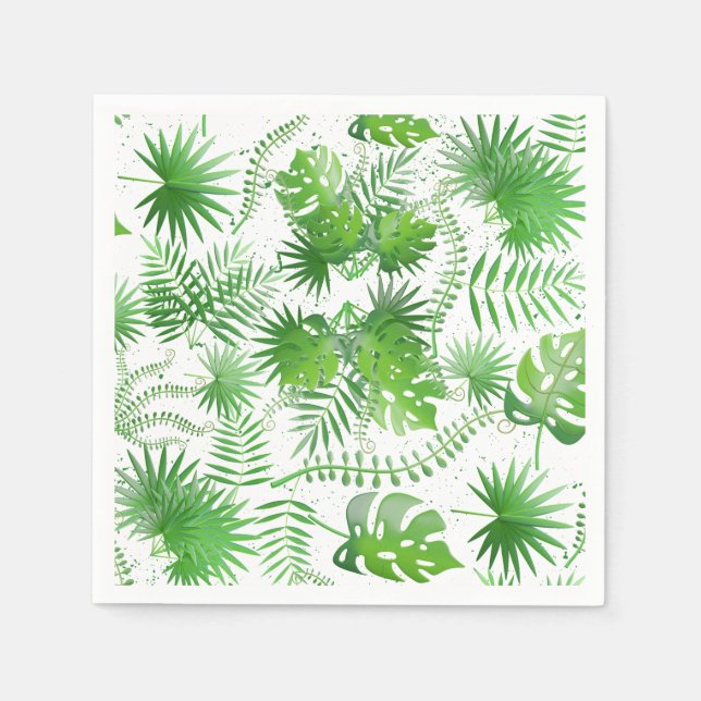 Guardanapo De Papel Padrão de folhas verdes 3D 01A (Frente)