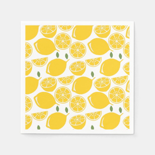 Guardanapo De Papel Padrão de fruta de limão amarelo (Frente)