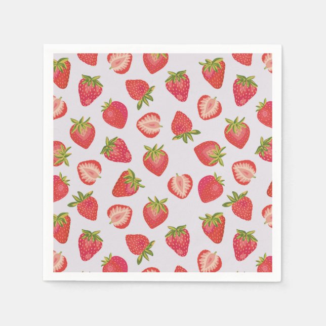 Guardanapo De Papel Padrão de Fruta de Morango de Verão (Frente)