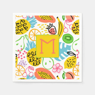 Guardanapo De Papel Padrão de Fruta de Verão Monograma