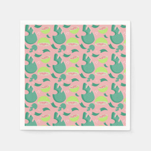 Guardanapo De Papel Padrão de Fruta Verde Rosa Verde Guava