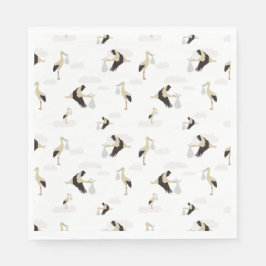 Guardanapo De Papel Padrão de Garotinha de Stork Newborn