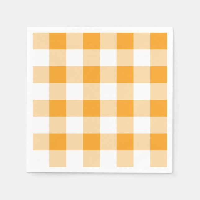 Guardanapo De Papel Padrão de Gingham Amarelo (Frente)