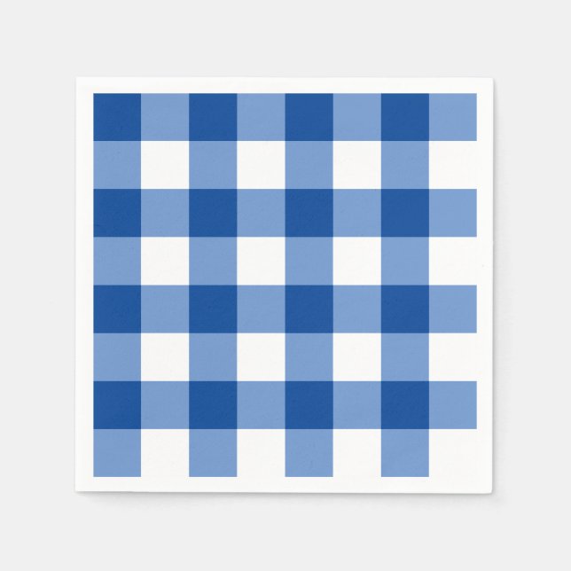 Guardanapo De Papel Padrão de gingham azul (Frente)