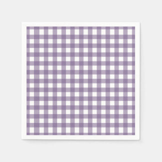 Guardanapo De Papel Padrão de Gingham com Verificação Roxo e Branco