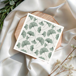 Guardanapo De Papel Padrão de Ginkgo em Aquarela Boho