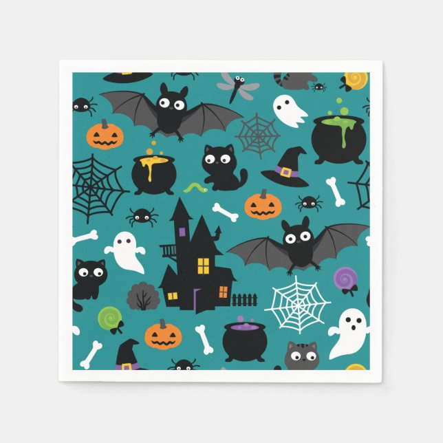 Guardanapo De Papel Padrão de Halloween (Frente)
