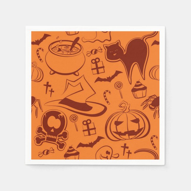 Guardanapo De Papel padrão de Halloween (Frente)