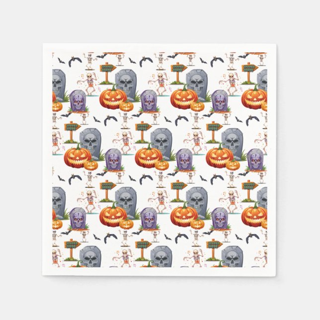 Guardanapo De Papel Padrão de Halloween em  (Frente)