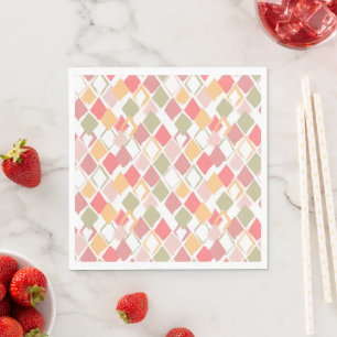 Guardanapo De Papel Padrão de Harlequin em picolés de cor de verão
