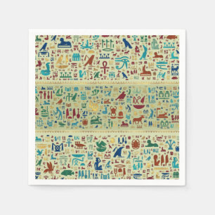 Guardanapo De Papel Padrão de hieróglifos egípcios coloridos